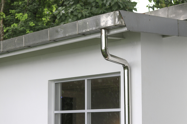 Gutter and down spout on a White House.