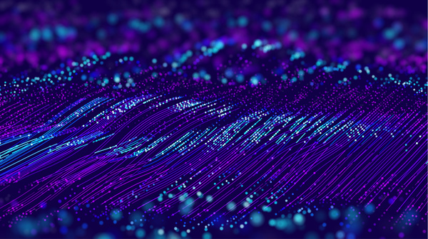 Wavy digital lines.