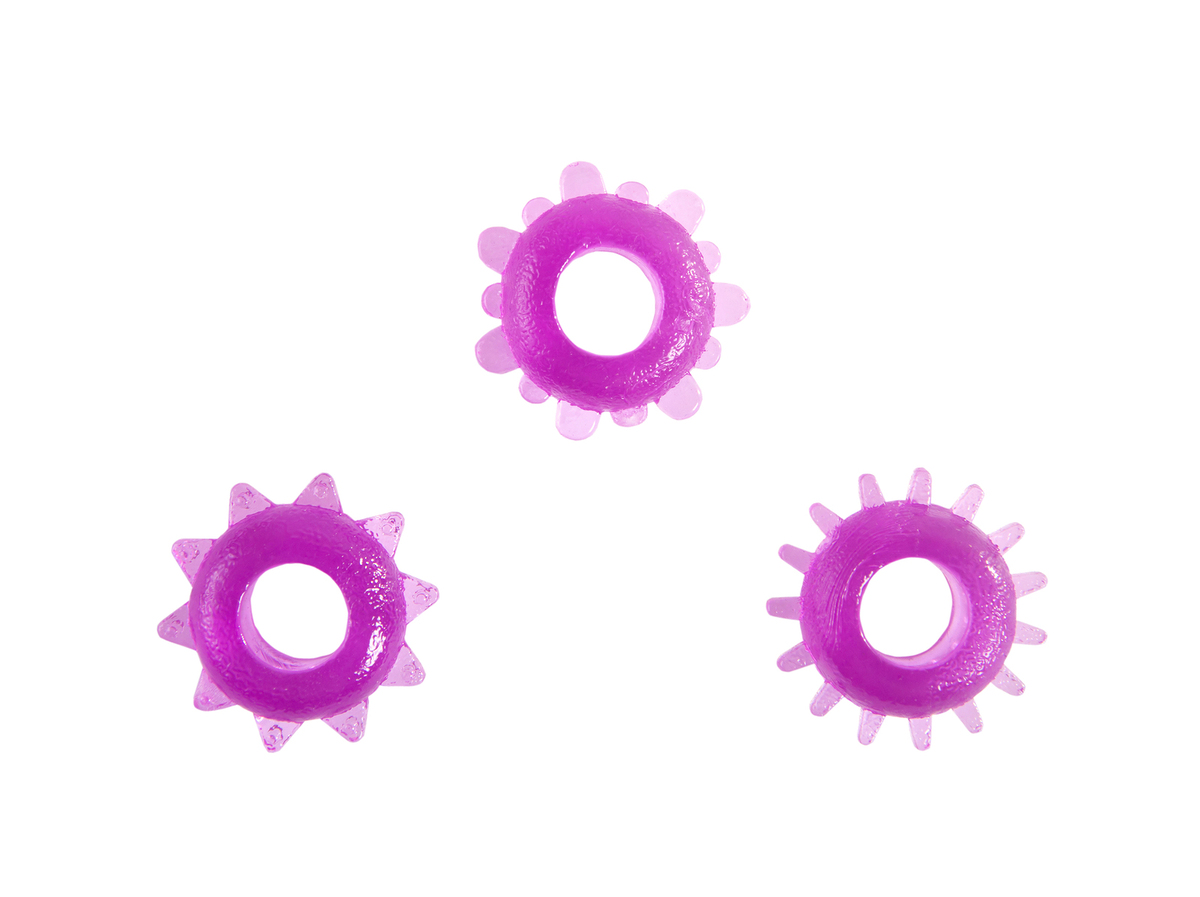 Purple penis rings.
