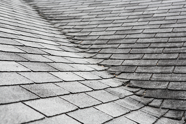 Roof with shingles.