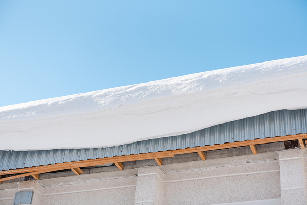 Snow covering a roof.
