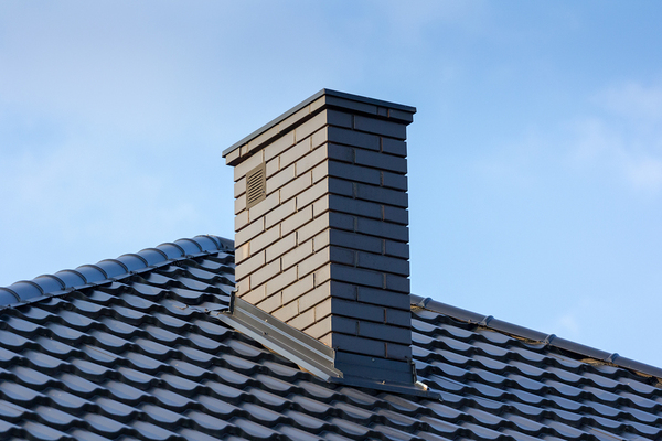 Roof top with chimney.