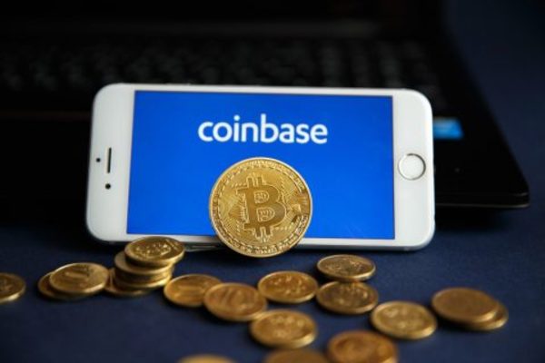 Coinbase app on a phone.