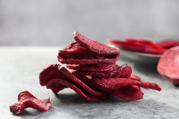 Red colored chips.